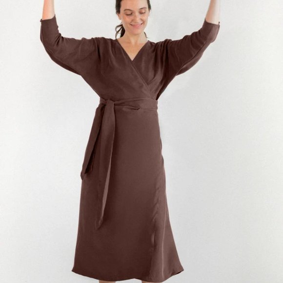 Norte Dresses & Skirts - Norte Finisterre Cupro Dress in Mustard/Gold XS/S